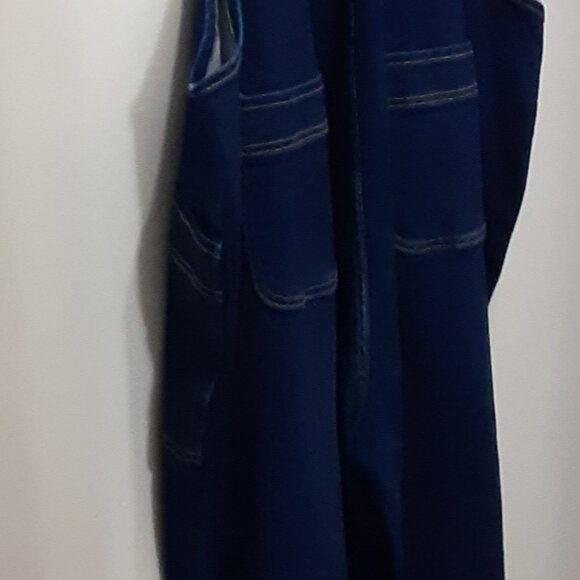Oversized Blue Jean Overalls Straight Legs Size 2X-3X Dark Blue - Picture 3 of 5